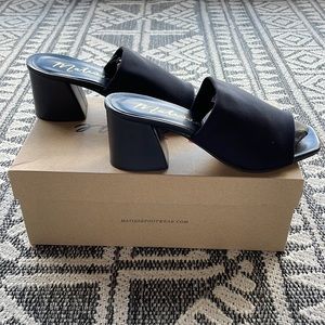 NWT Matisse Sutton Square Toe Stretch Upper Slip On Heel Black Size 7